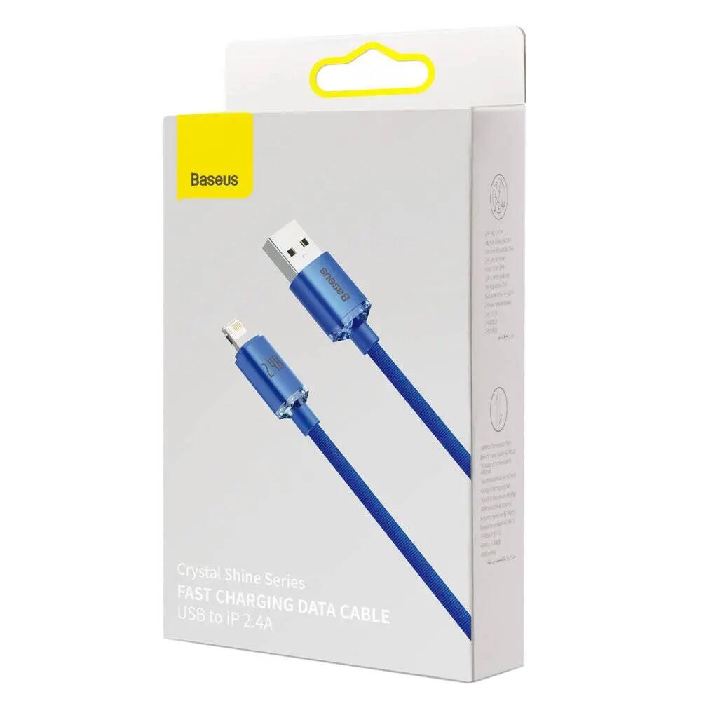 Cabo Baseus Crystal Shine USB-A para Lightning 1.2m Azul 5/5