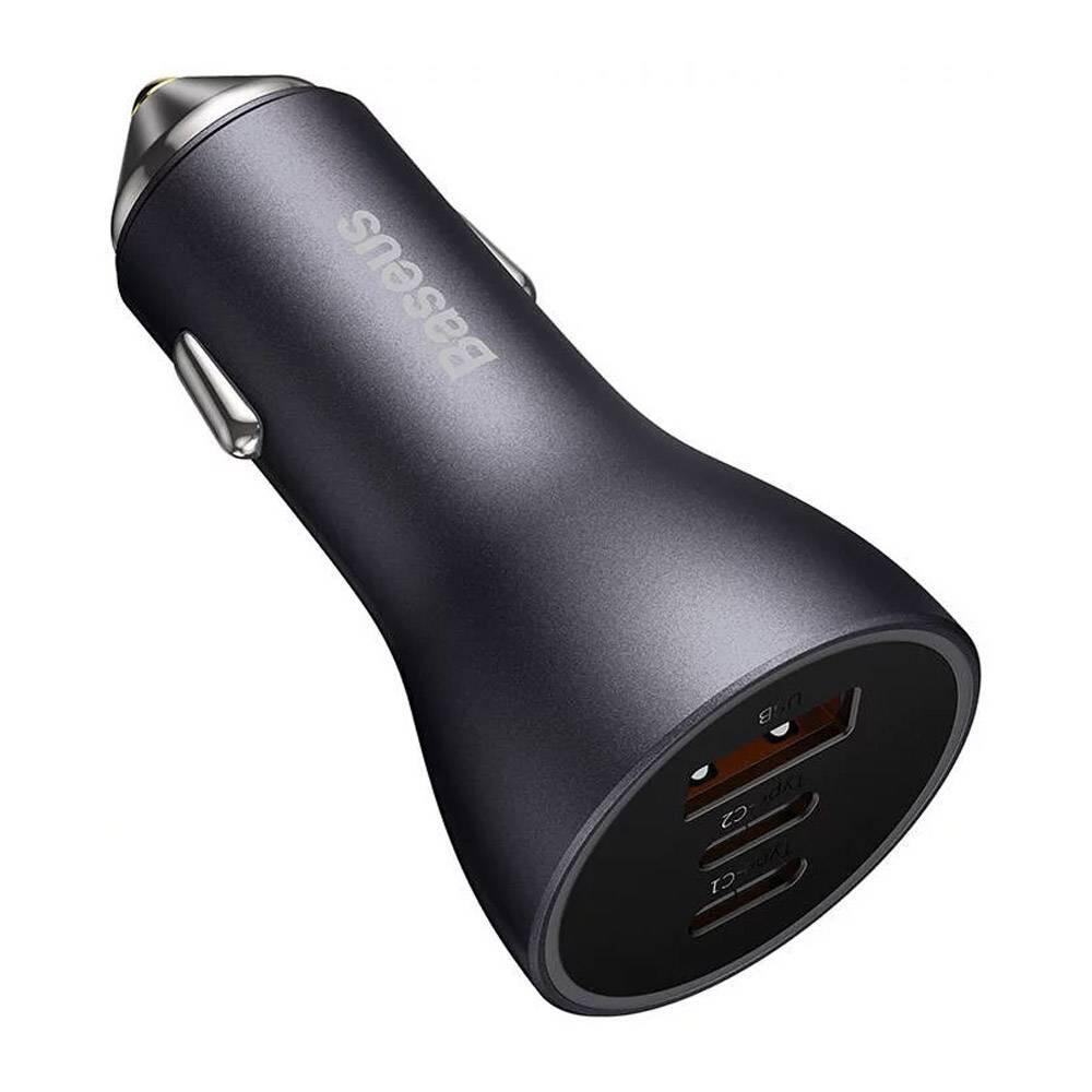 Baseus Golden Contactor Pro Triple Fast Charger Car Charger 65w U+C+C Dark Gray 2/4
