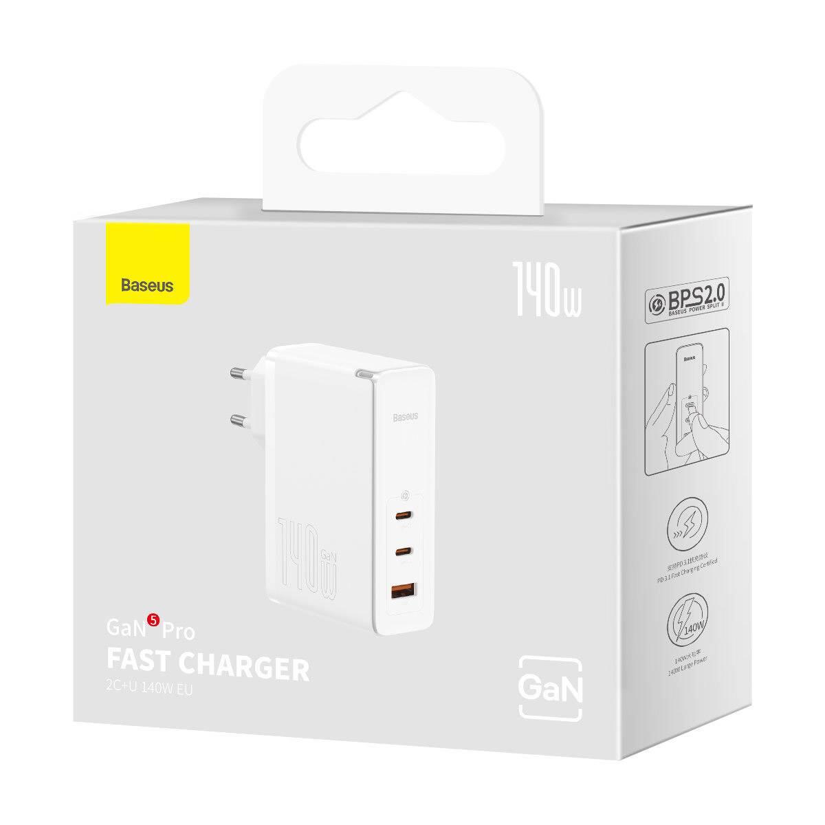 Baseus Gan5 Pro Fast Charger 2c+U 140w Eu White 6/6