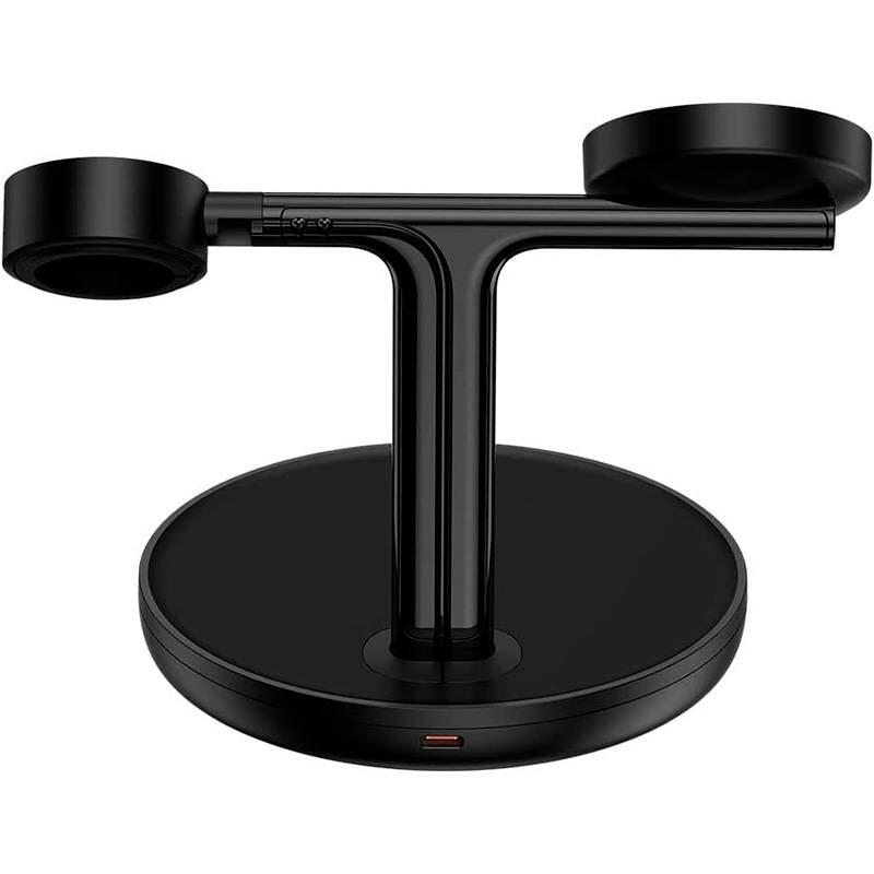 Carregador Wireless Baseus Swan 3-em-1 c/ MagSafe 20W Preto 2/5