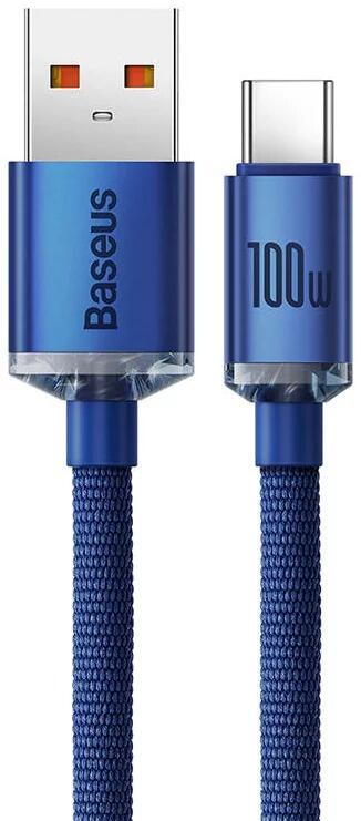 Cabo Usb Baseus C Crystal Shine 1.2m Azul 3/4
