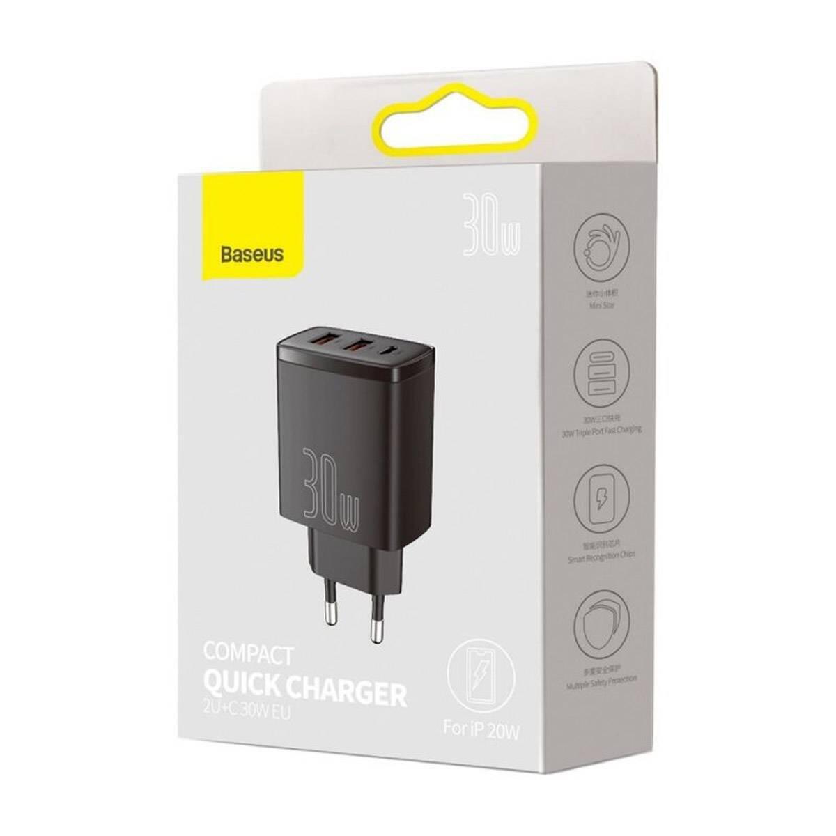 Baseus Compact Quick Charger 2u+C 30w Eu Black 5/5