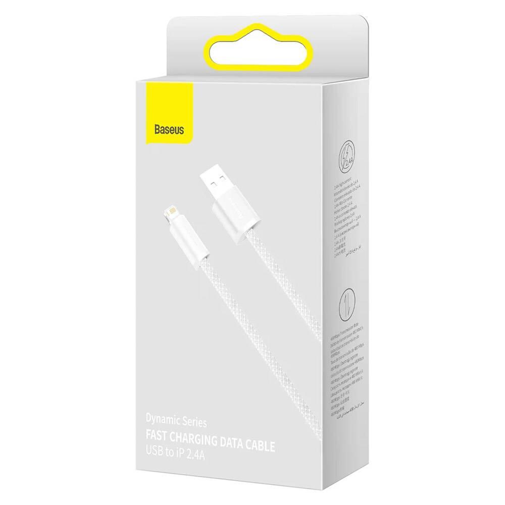 Baseus Dynamic Series Fast Charging Data Cable Usb To Ip 2.4a 1m White 4/4