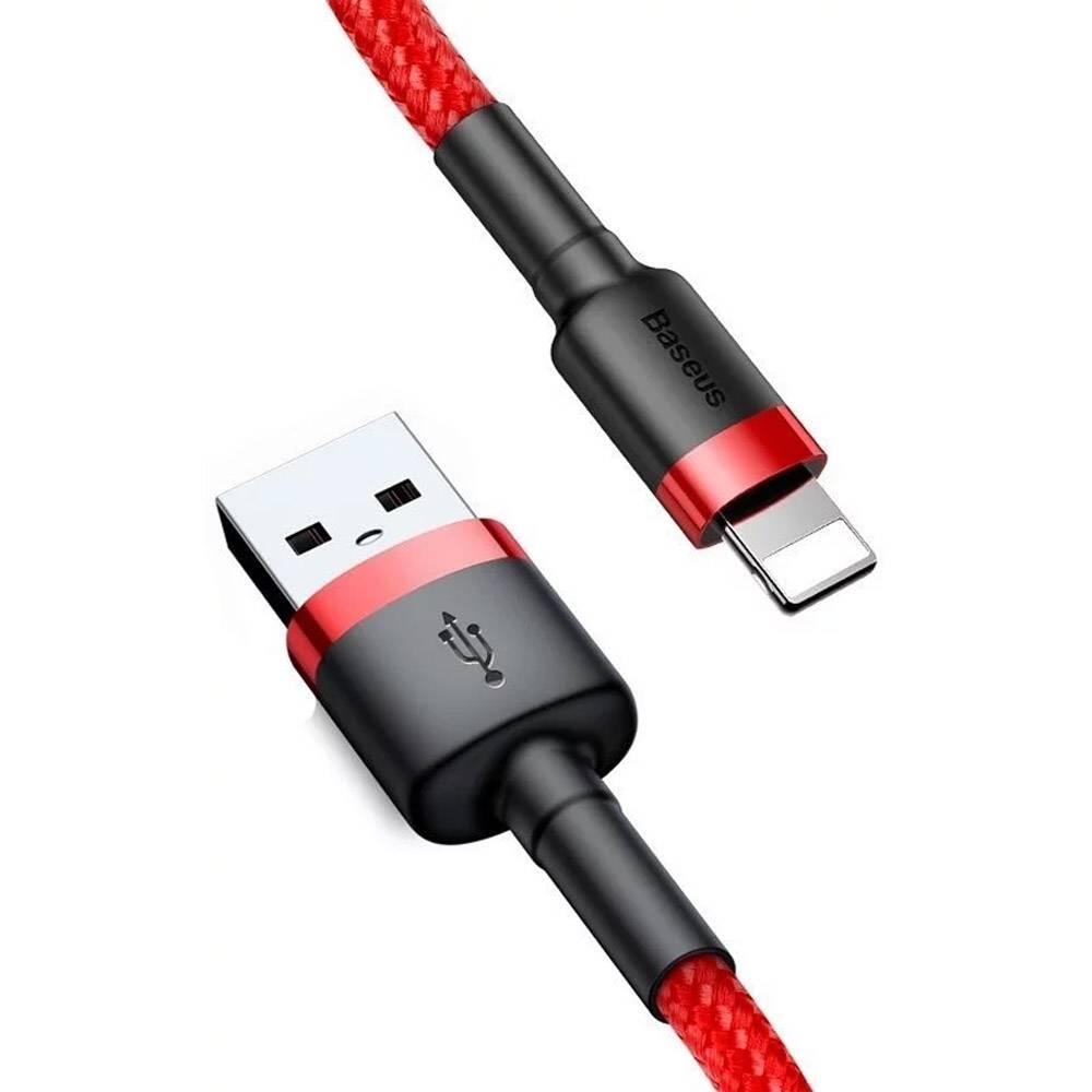 Cabo Baseus Cafule USB-A para Lightning 3m Vermelho 2/3