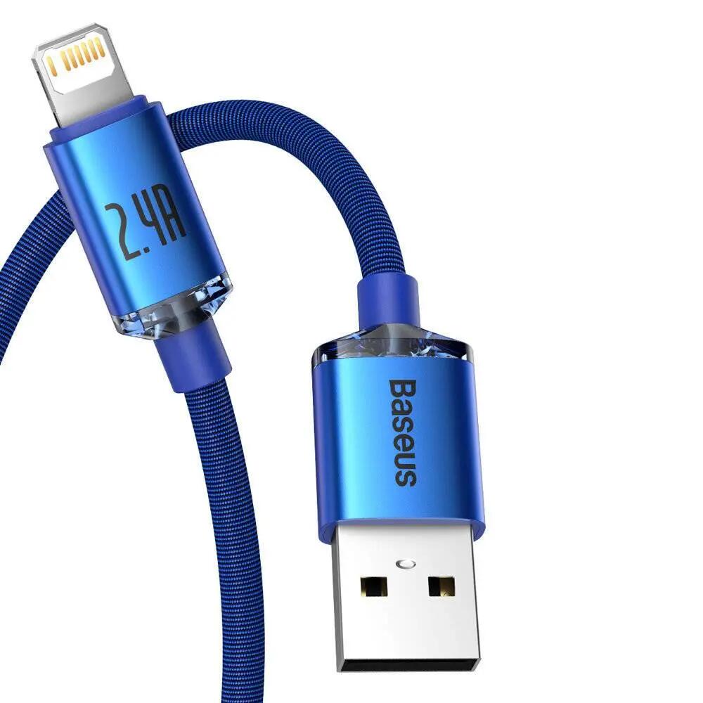 Cabo Baseus Crystal Shine USB-A para Lightning 1.2m Azul 3/5
