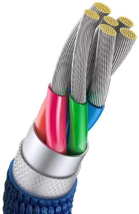 Cabo Usb Baseus C Crystal Shine 1.2m Azul 4/4
