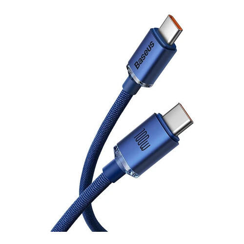 Cabo USB3.1 Type-C 100W Baseus Crystal Shine Azul - 1.2Mtr 2/3
