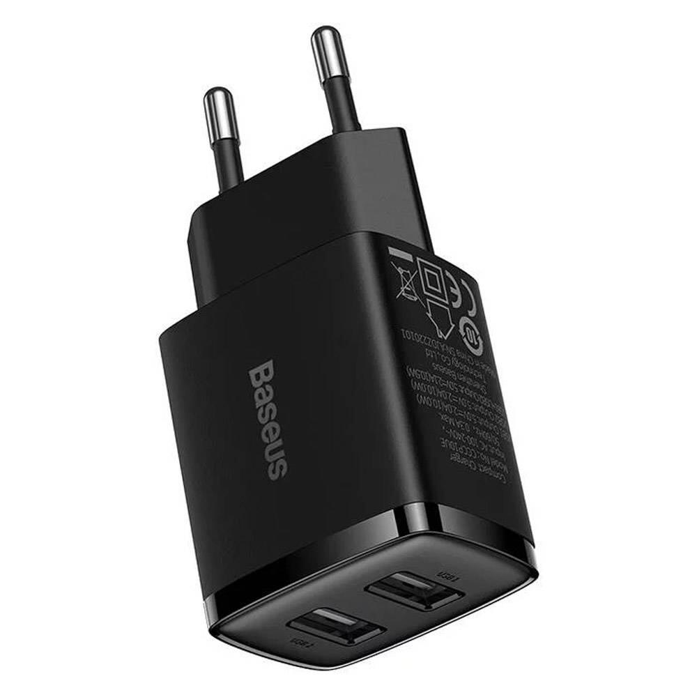 Baseus Compact Charger 2u 10.5w Eu Black 3/4