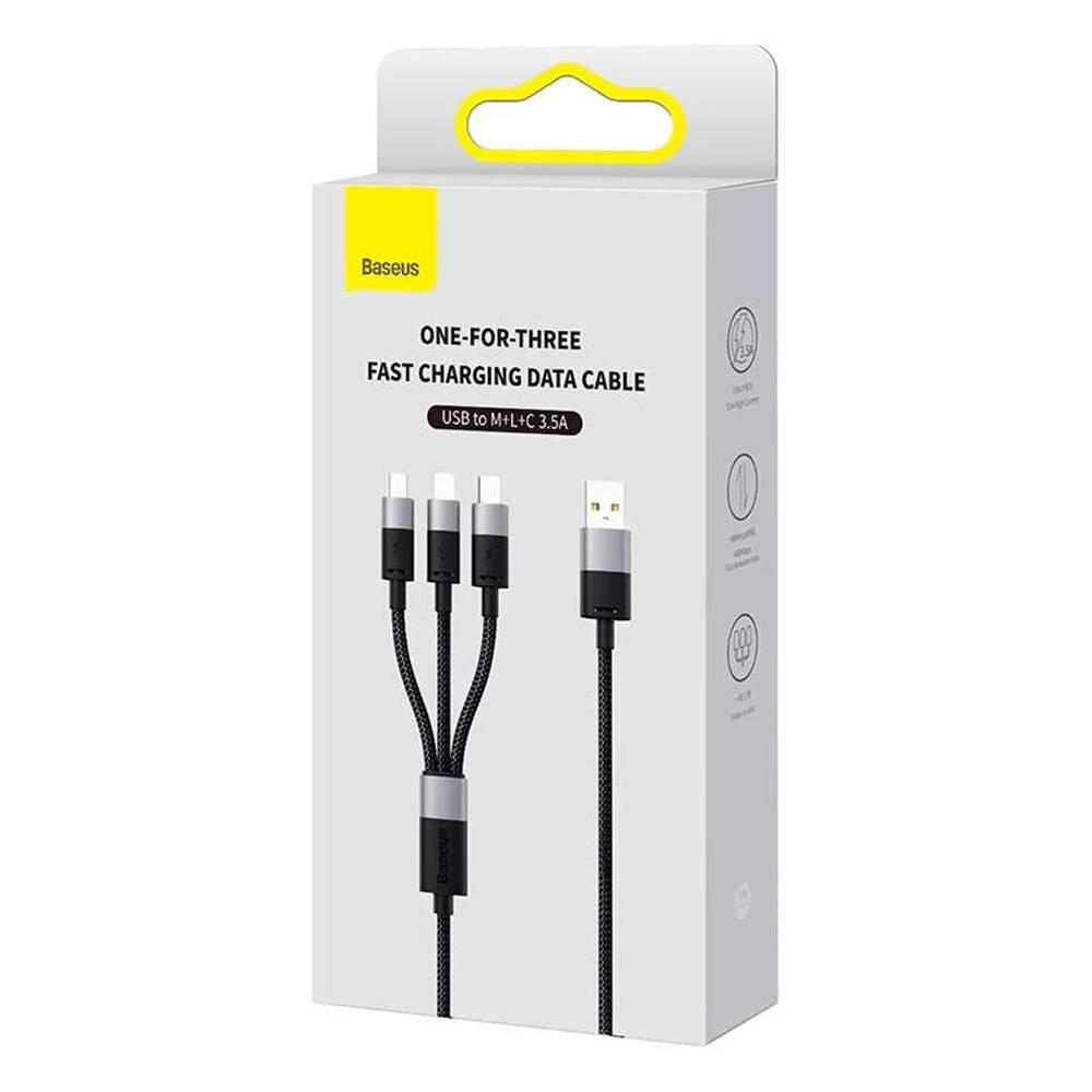Baseus Starspeed 3in1 Fast Charging Data Cable 1.2m Black 3/3