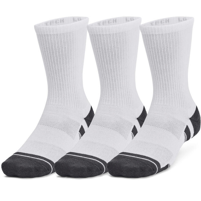 Sosete unisex Under Armour Performance Tech 3-Pack Crew, Alb