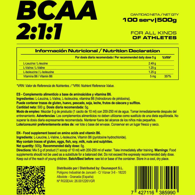 BCAA 2:1:1 - 500g de MASmusculo Fit Line