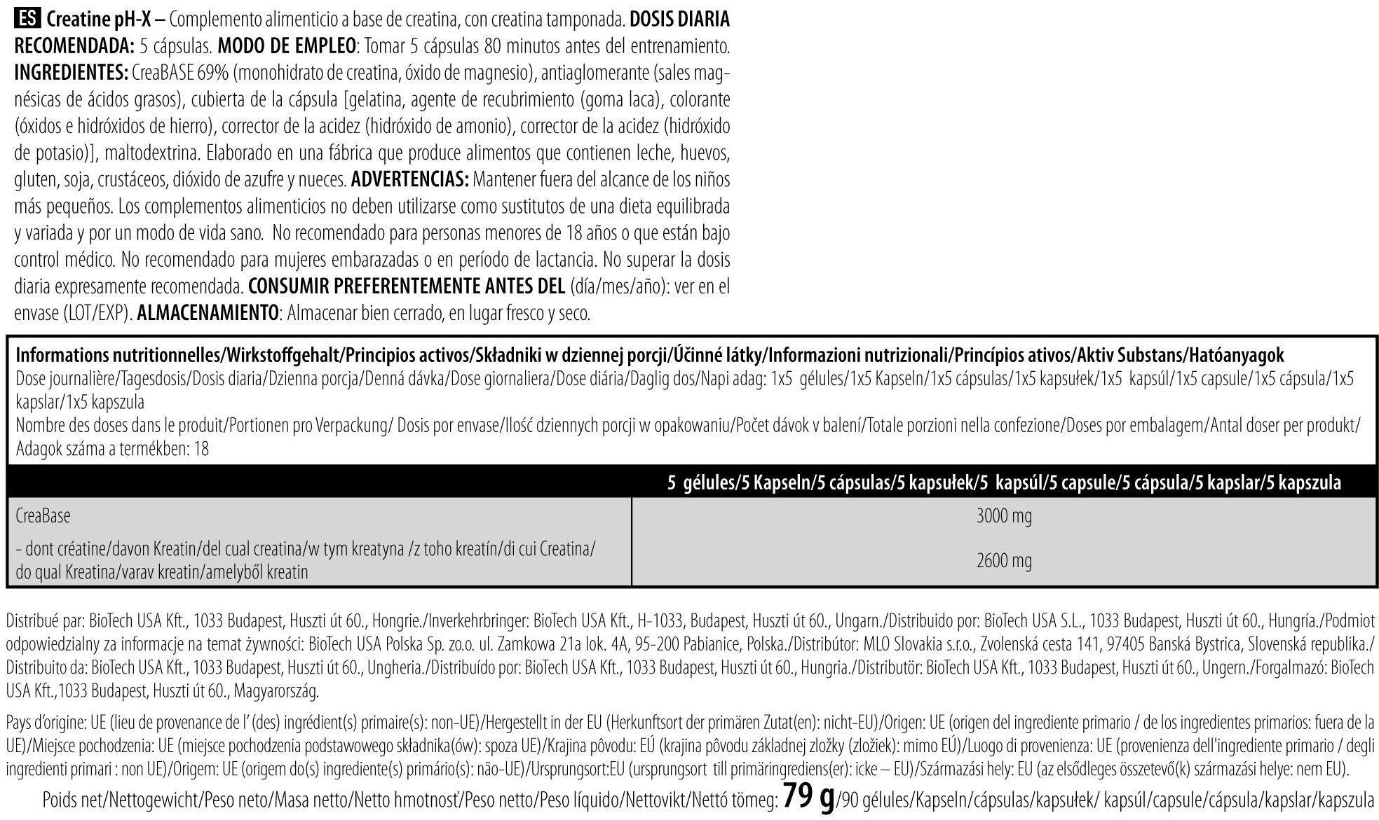 Creatine PHX - 90 Capsules Biotech VS 4/4