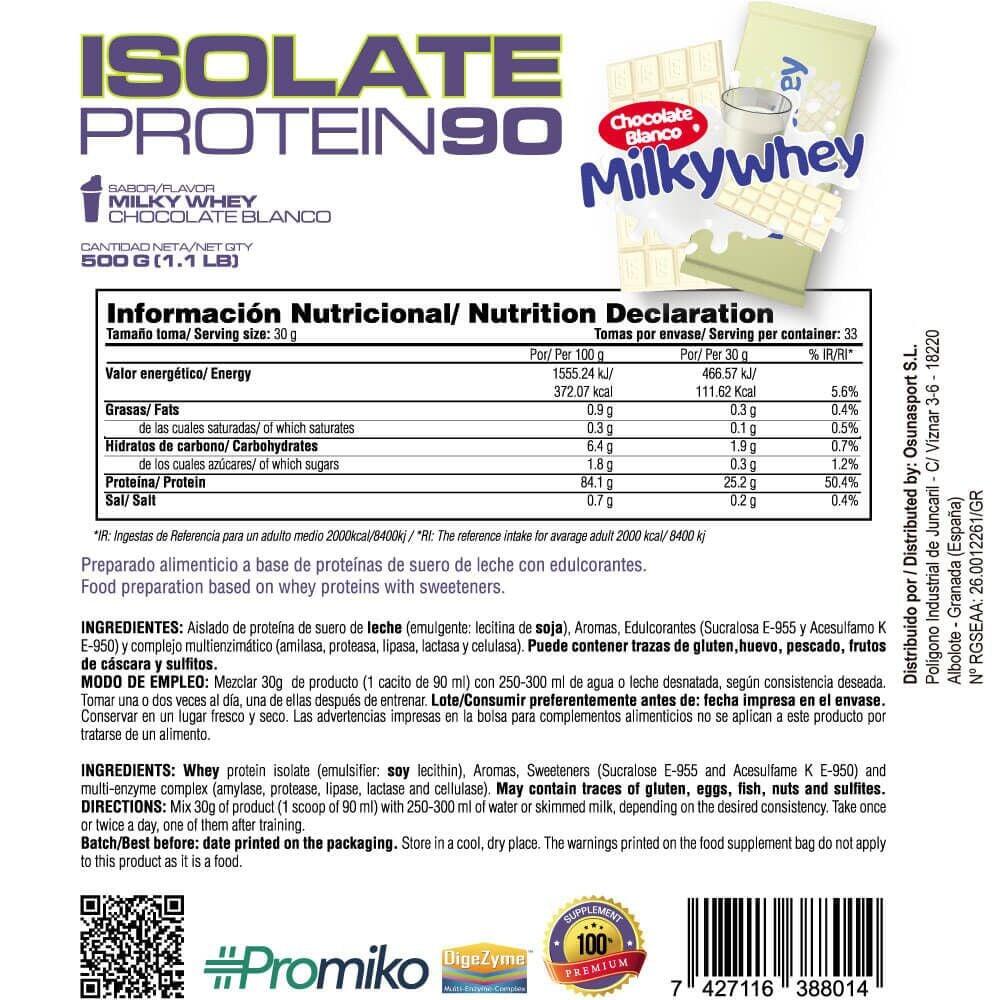 Isolate 90 CFM - 1Kg Chocolate Blanco con Leche MilkyWhey MASMUSCULO 4/4
