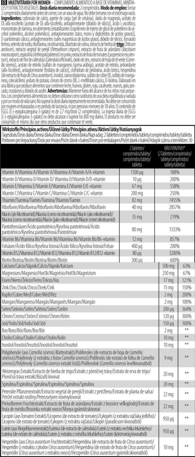 Multivitamin for Women - 60 comprimés de Biotech USA 3/4