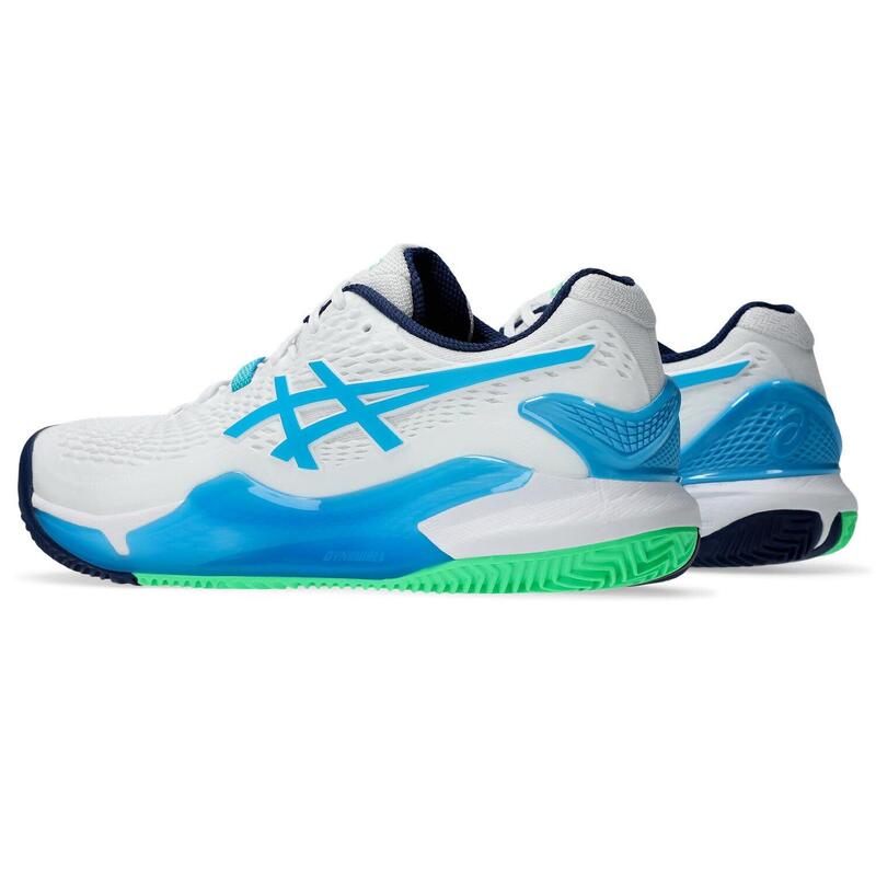 Tenis Y Padel Hombre - ASICS Gel Resolution 9 CLAY - White/Digital Aqua