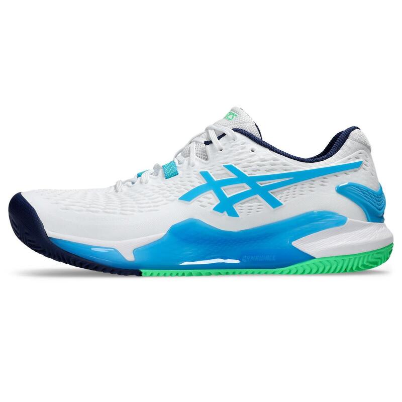 Tenis Y Padel Hombre - ASICS Gel Resolution 9 CLAY - White/Digital Aqua