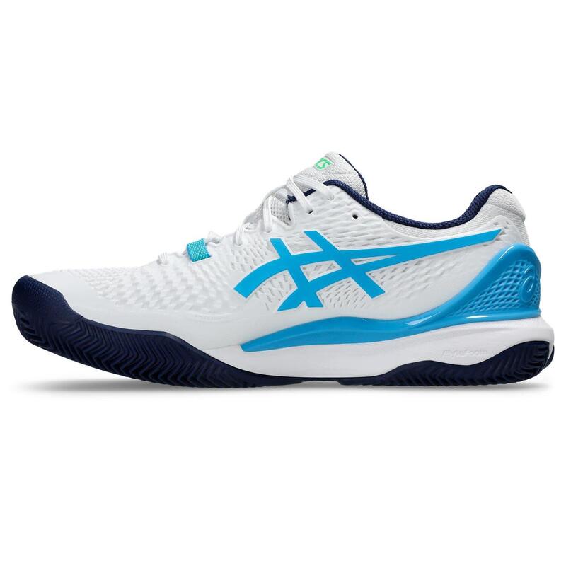 Tenis Y Padel Hombre - ASICS Gel Resolution 9 CLAY - White/Digital Aqua