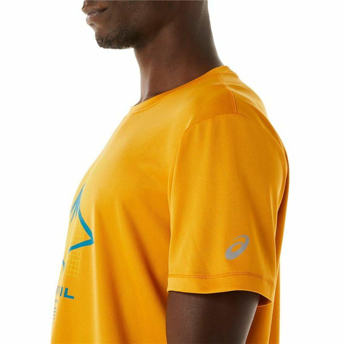 Maglia a Maniche Corte Uomo Asics Fujitrail Logo Arancio 5/5