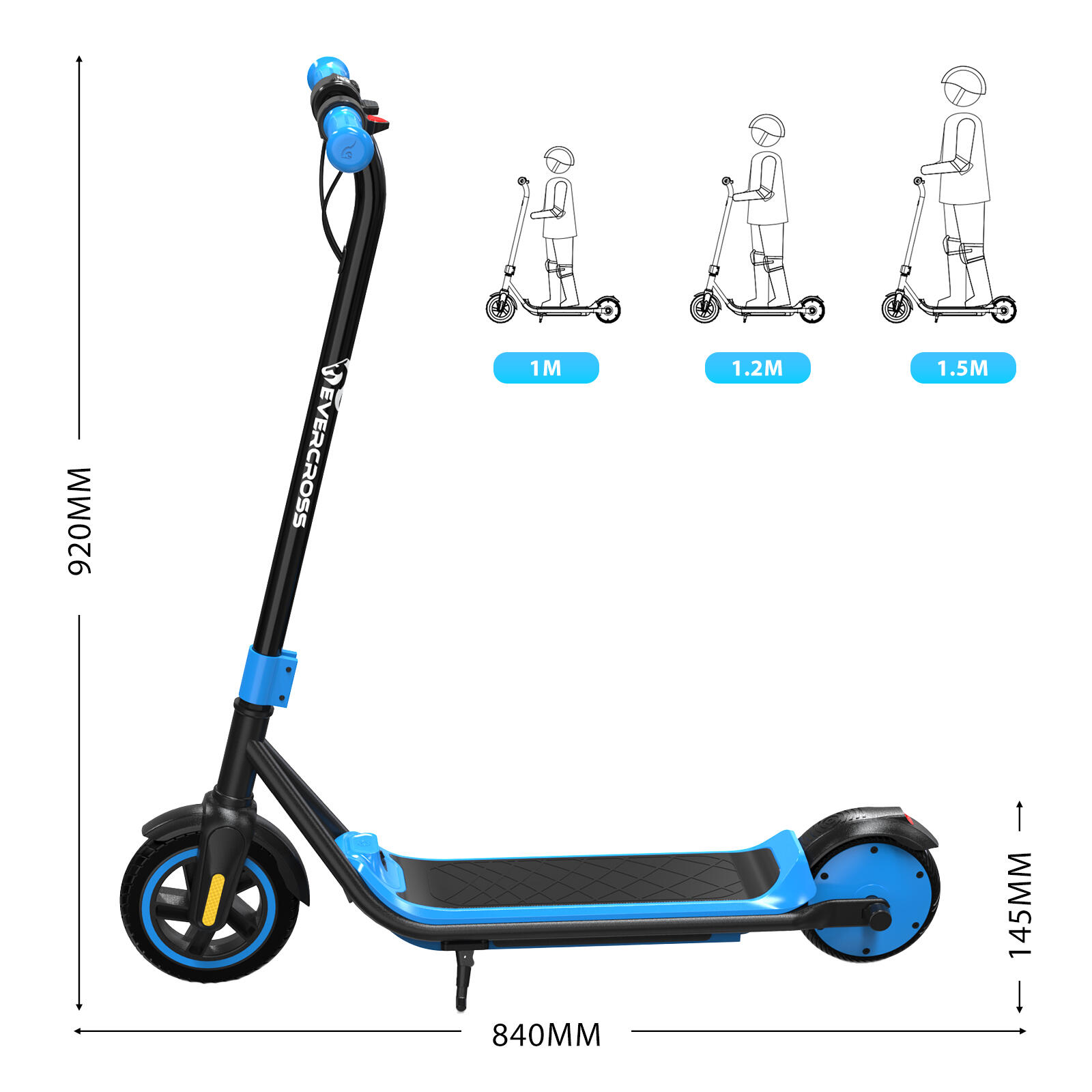 Trottinette Électrique Enfants EVERCROSS TECH- E6 Bleu 2/8