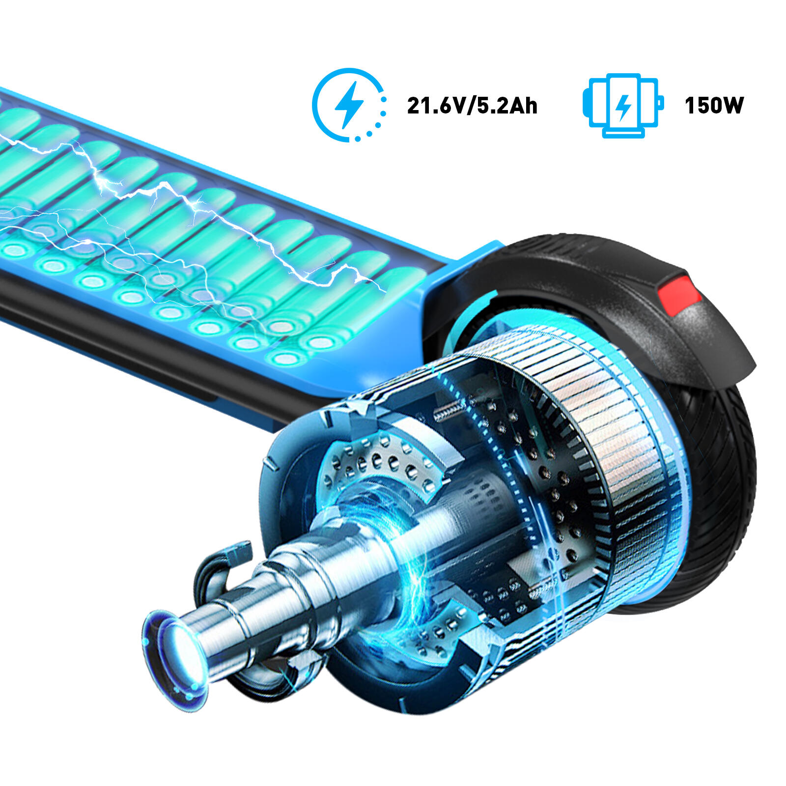 Elektrická koloběžka děti 7"-6-12 let-3 rychlostní režimy-LED osvětlení-E6 4/7