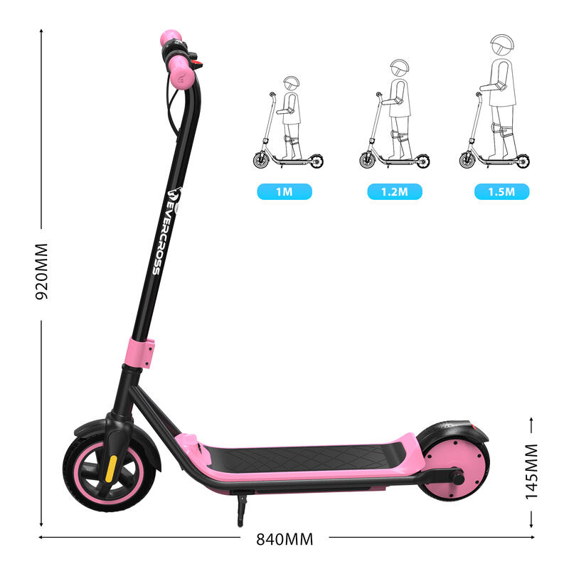 Monopattino Elettrico per Bambini EVERCROSS - E6 Rosa