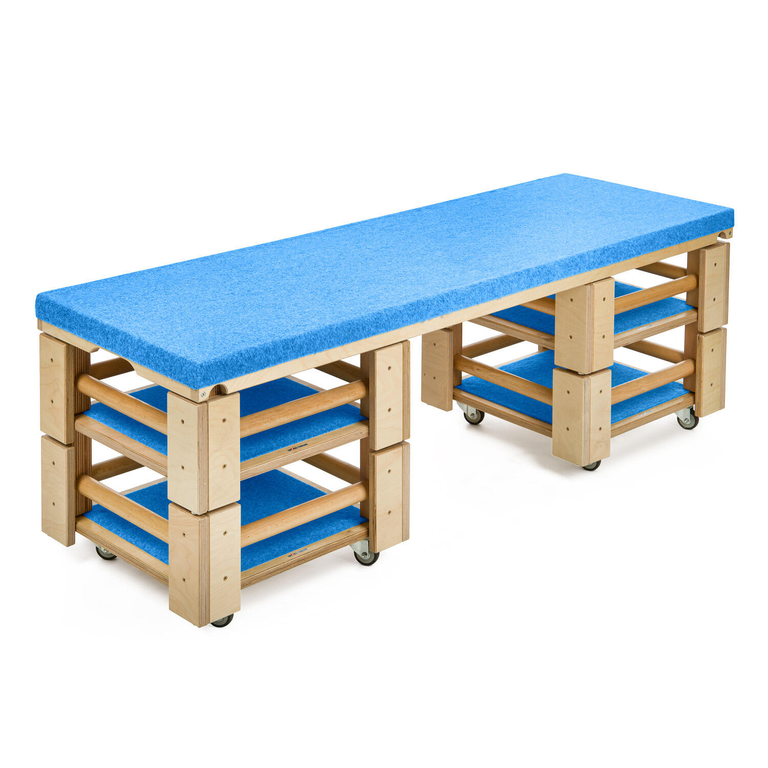 Turnhocker-Set Kombi 2 Turnen Unisex Blau, Holz-Natur 6/6