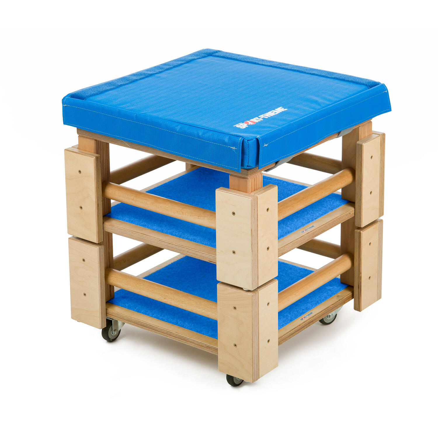 Turnhocker-Set Kombi 2 Turnen Unisex Blau, Holz-Natur 2/6