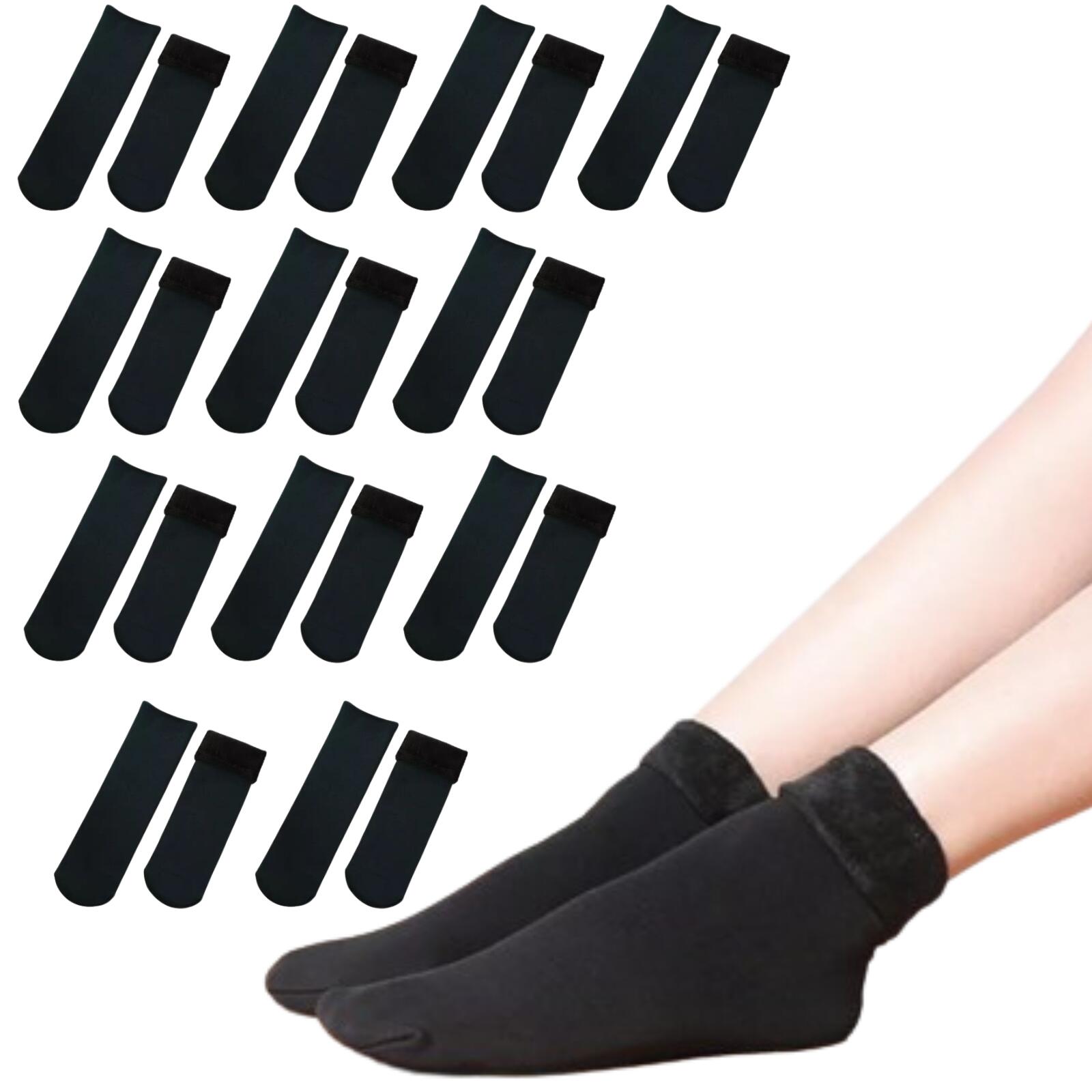 12 Pairs Large Thick Fur THERMAL HEATED SOCKS Warm Winter