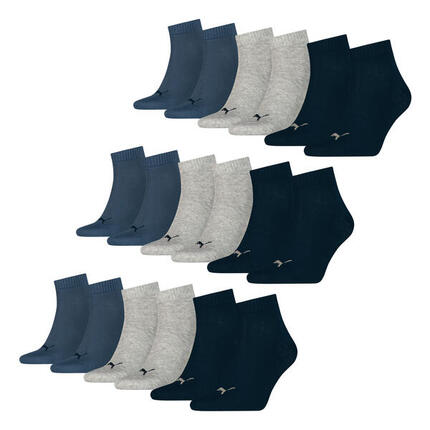 Quarter Socken 9 Paar weich komfortabel Herren Damen Unisex - Soft Cotton