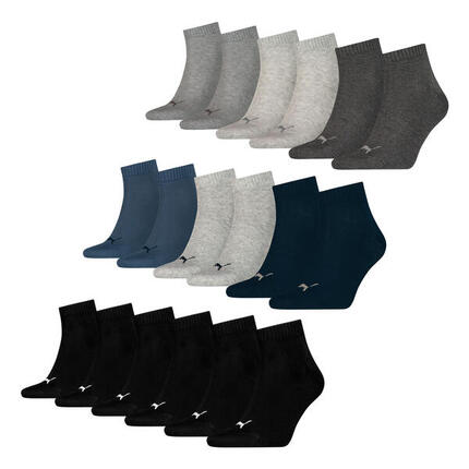 Quarter Socken 9 Paar weich komfortabel Herren Damen Unisex - Soft Cotton