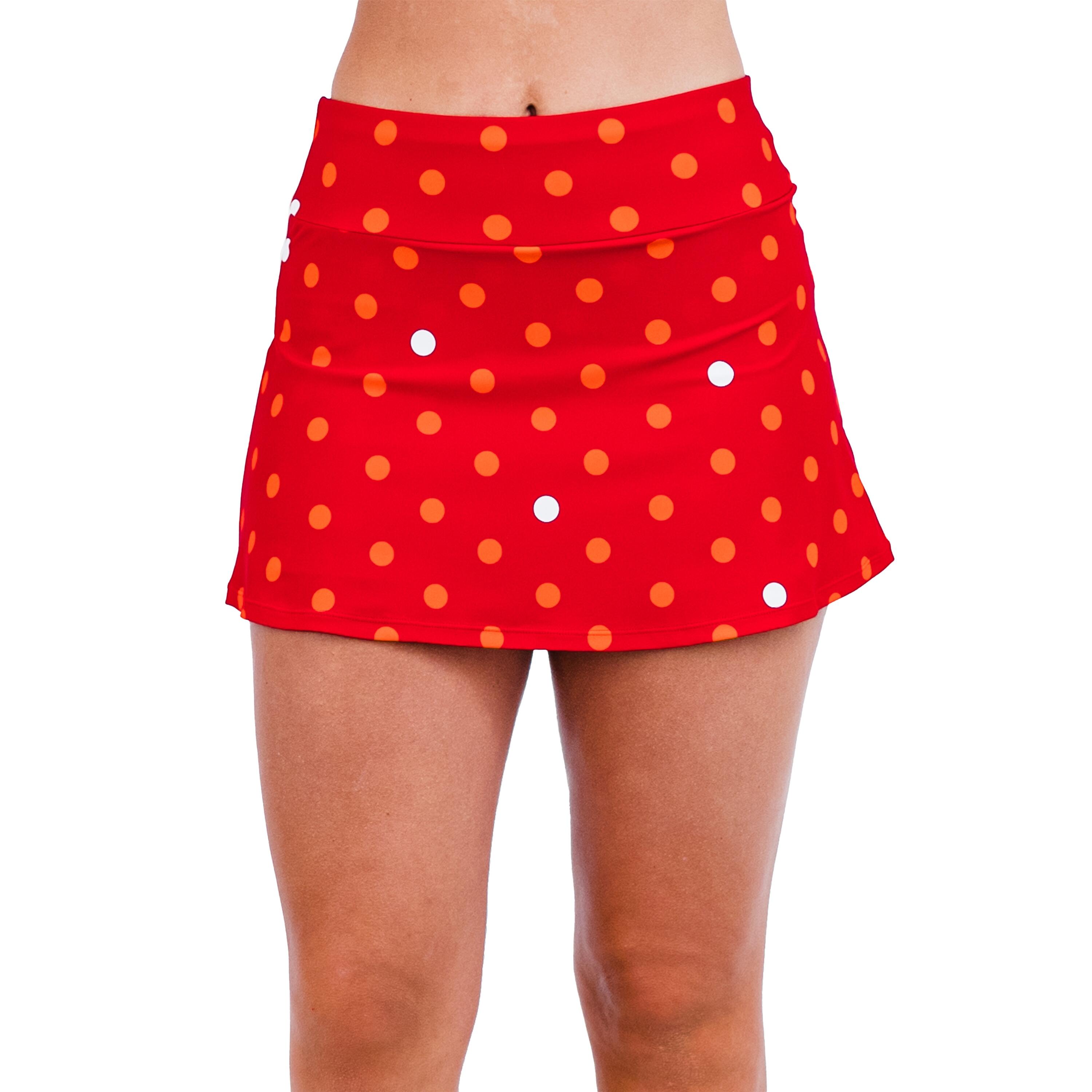 Women's Chlorine Resistant High Waisted Mini Swim Skirt With Shorts