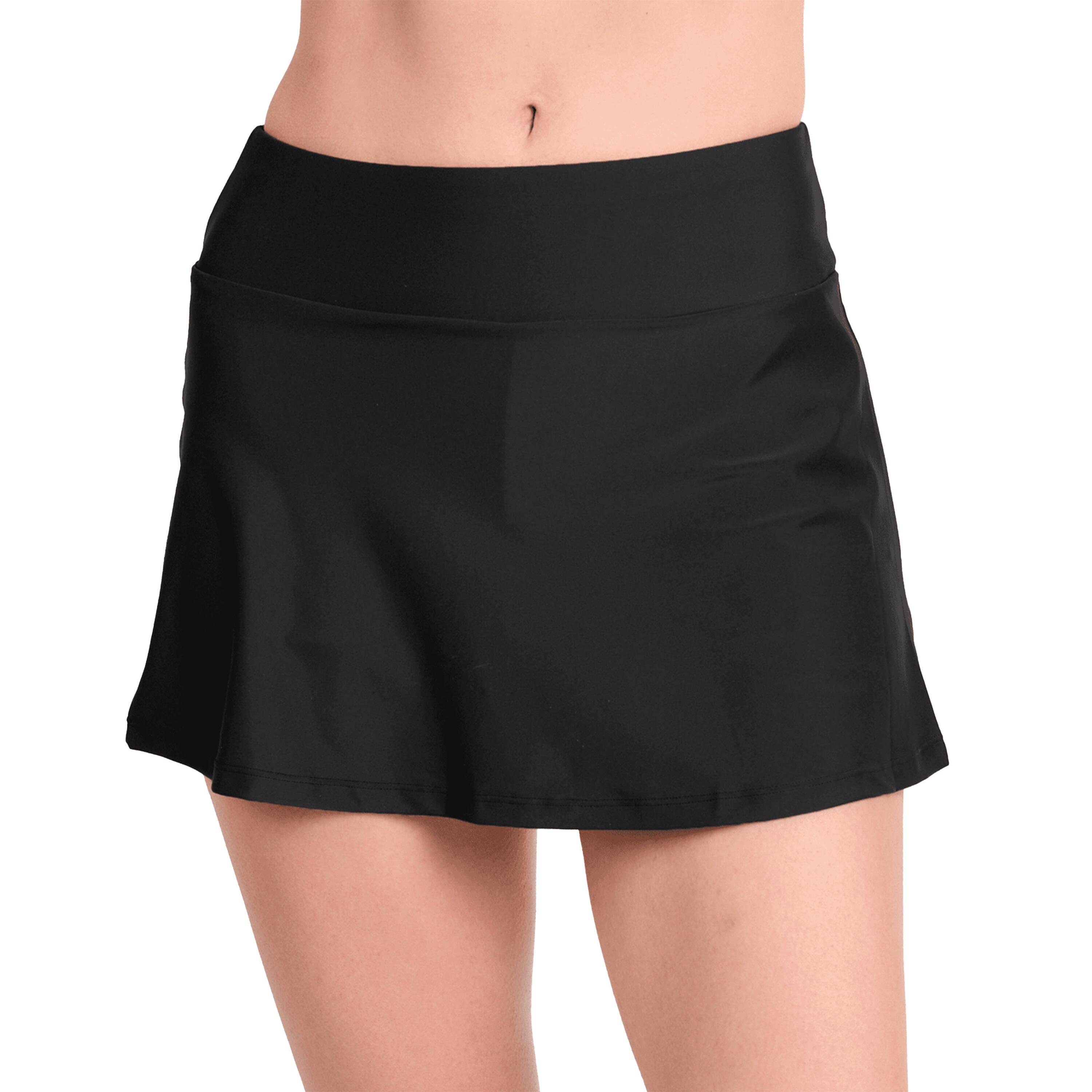 Women's Chlorine Resistant High Waisted Mini Swim Skirt With Shorts