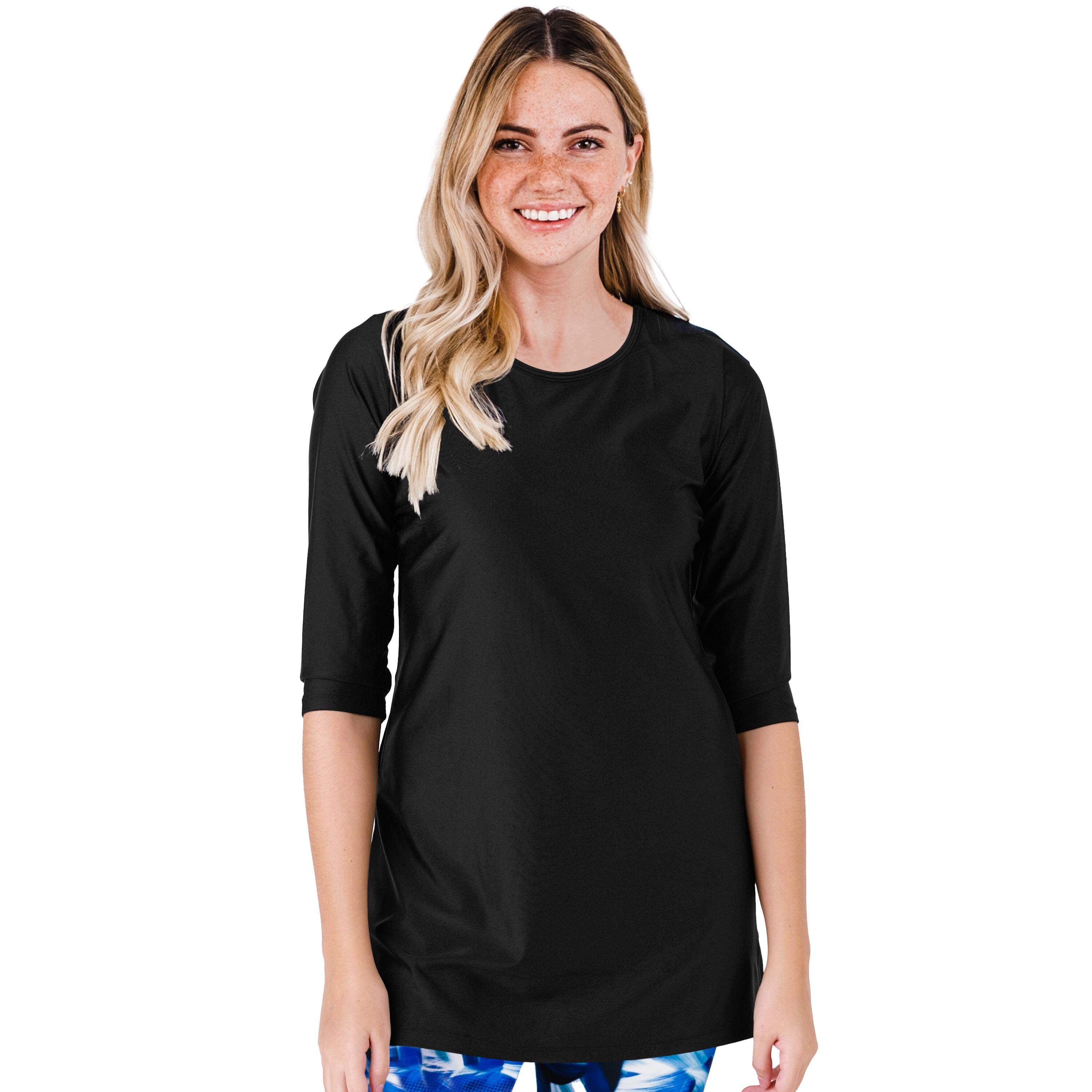 Women's Gia 3/4 Sleeve UPF 50+ Swim Tunic - Black