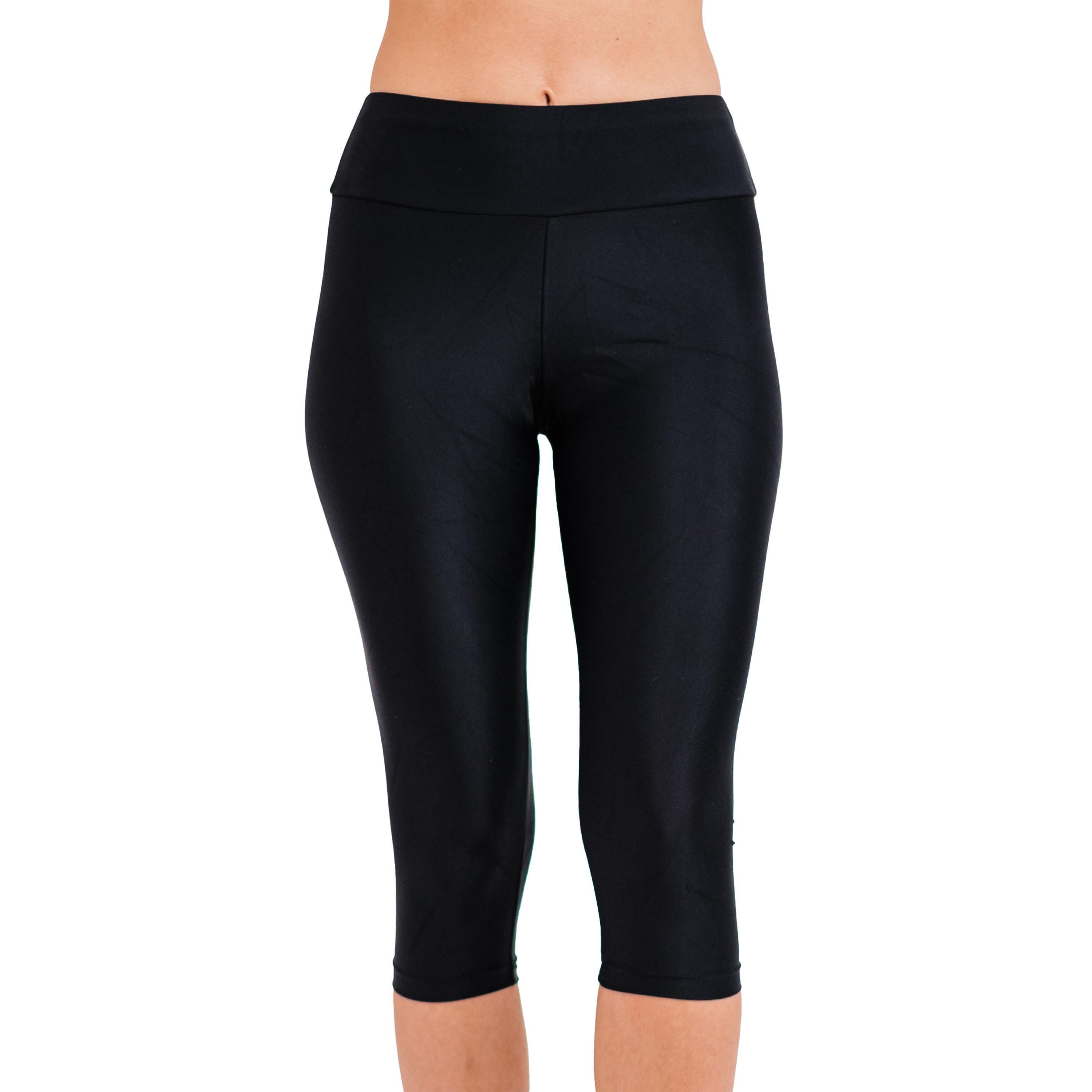 Women's High Waisted Chlorine Resistant Capri Swim Leggings