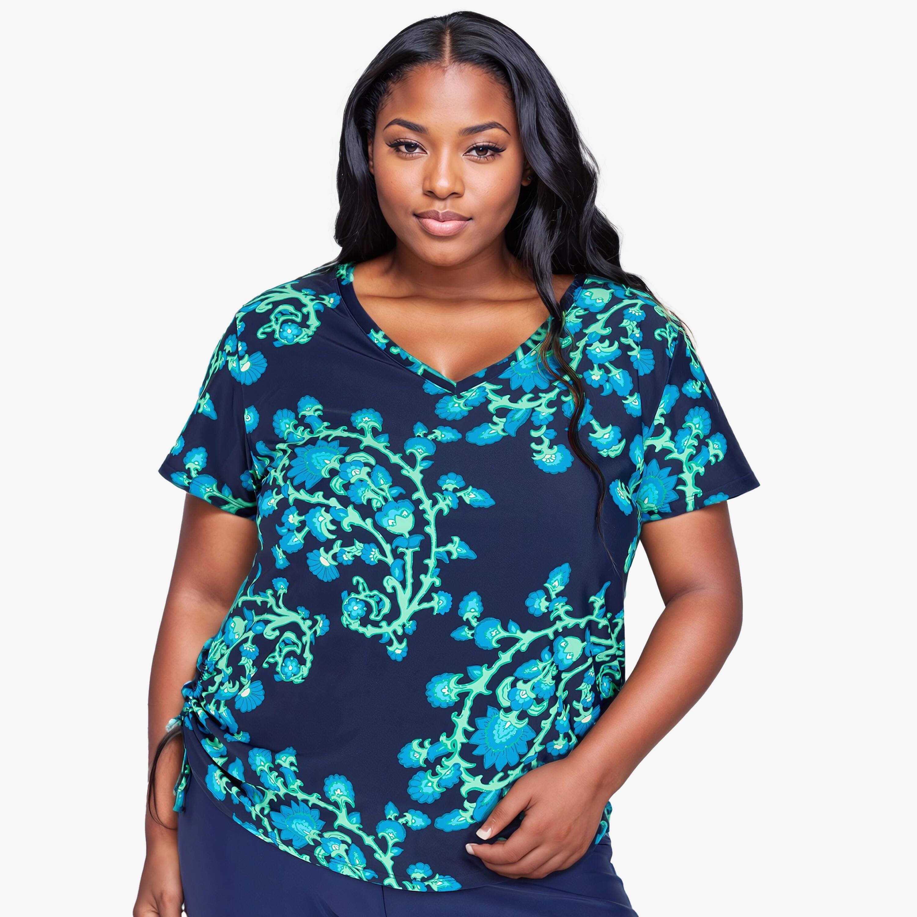 Short sleeve rash guard plus size sale