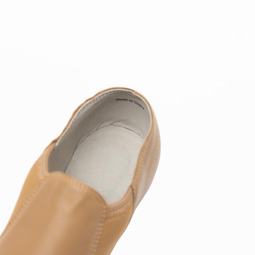 Linodes PU Leather Jazz Slip-On Dance Shoes For Kids - Toddler, Boys, Girls (Brown)