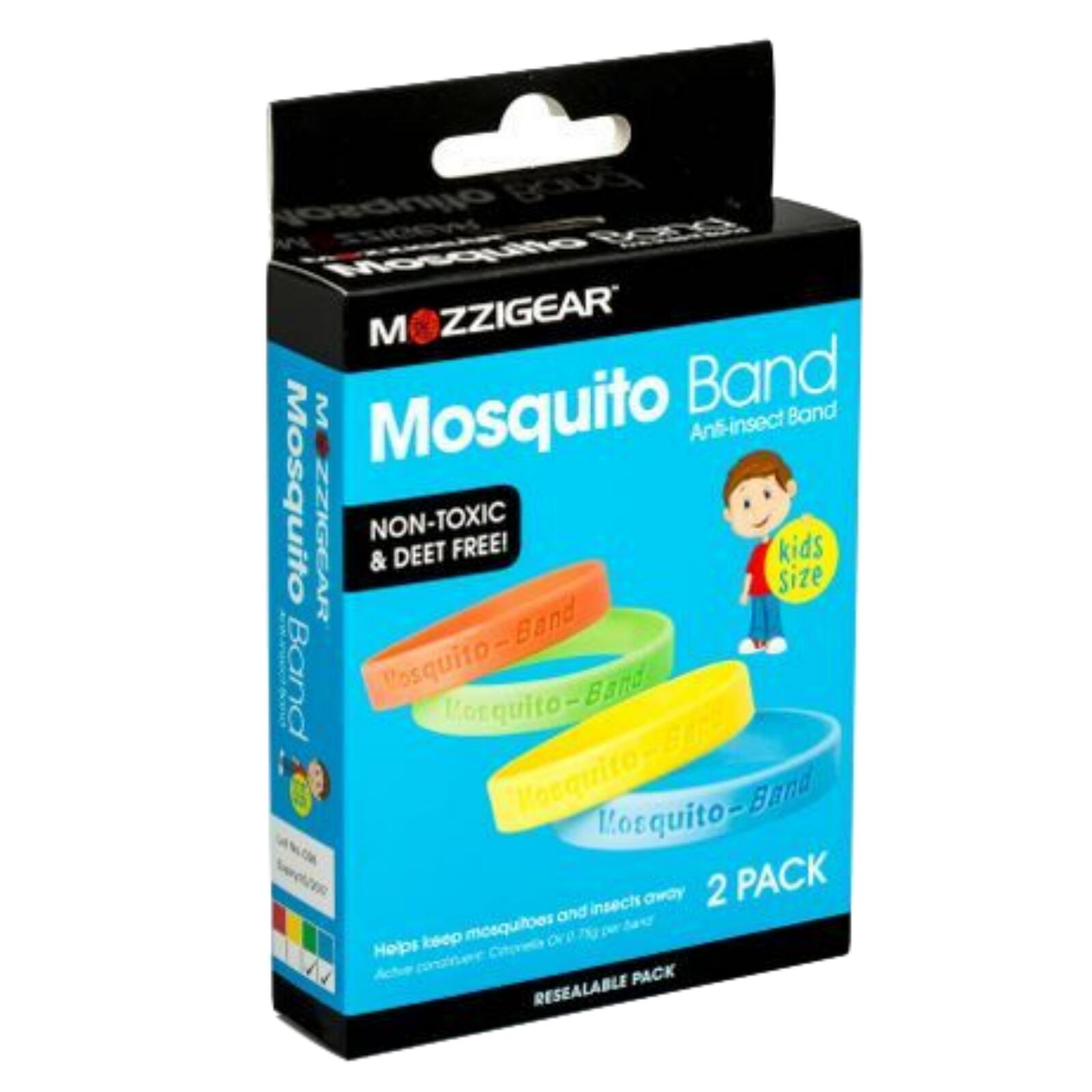 Mozzigear Mosquito Kids Wrist Band Repellent Camping Hiking Non-Toxic 2pk
