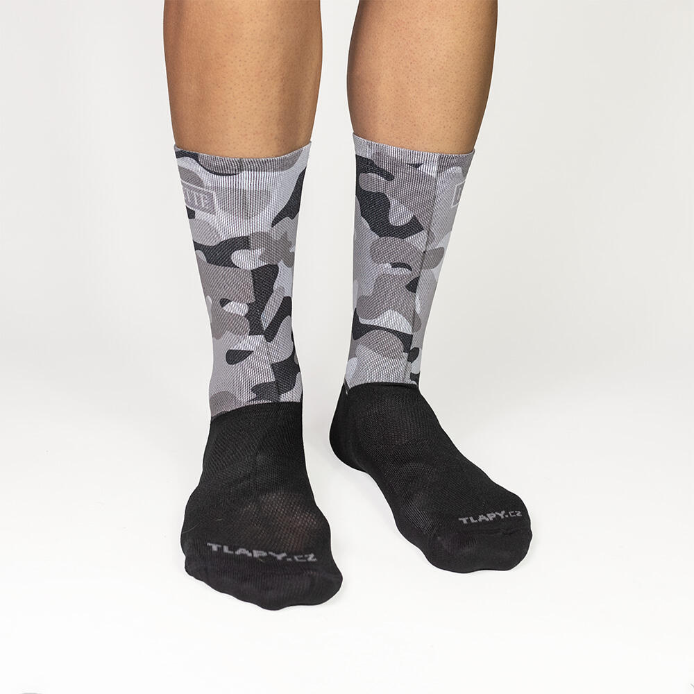 Hoge camo fietssokken 'mud' 3/4