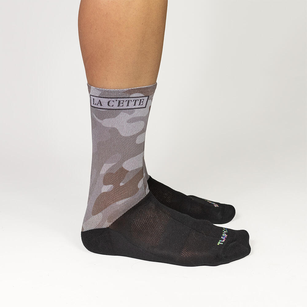 Hoge Camo Fietssokken 'dust' 1/4