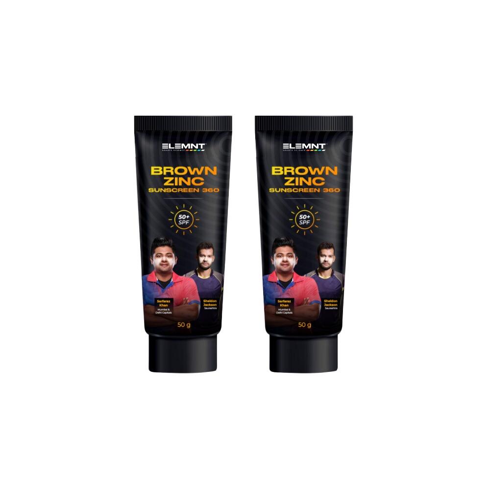 Elemnt Brown Zinc Sunscreen 100gm For Cricketers | Pack of 2