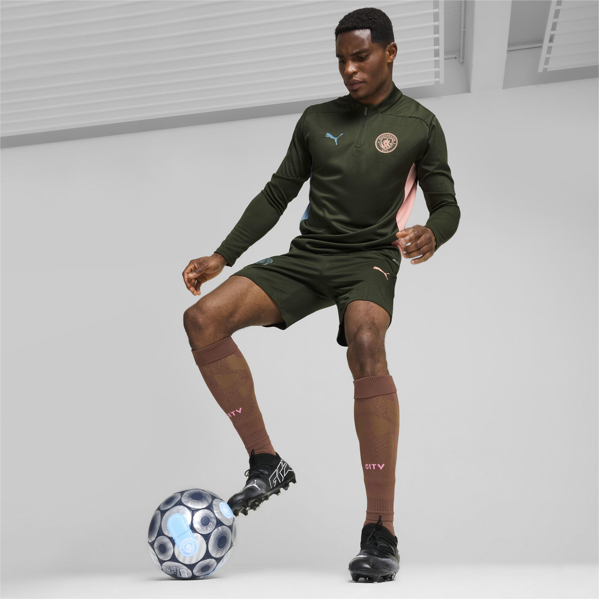 Top da allenamento Manchester City con zip corta da uomo PUMA 4/7