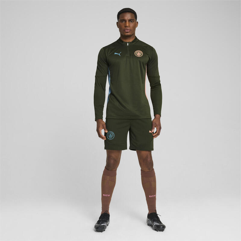 Haut d'entraînement à 1/4 zip Manchester City Homme PUMA Myrtle Bold Blue Green