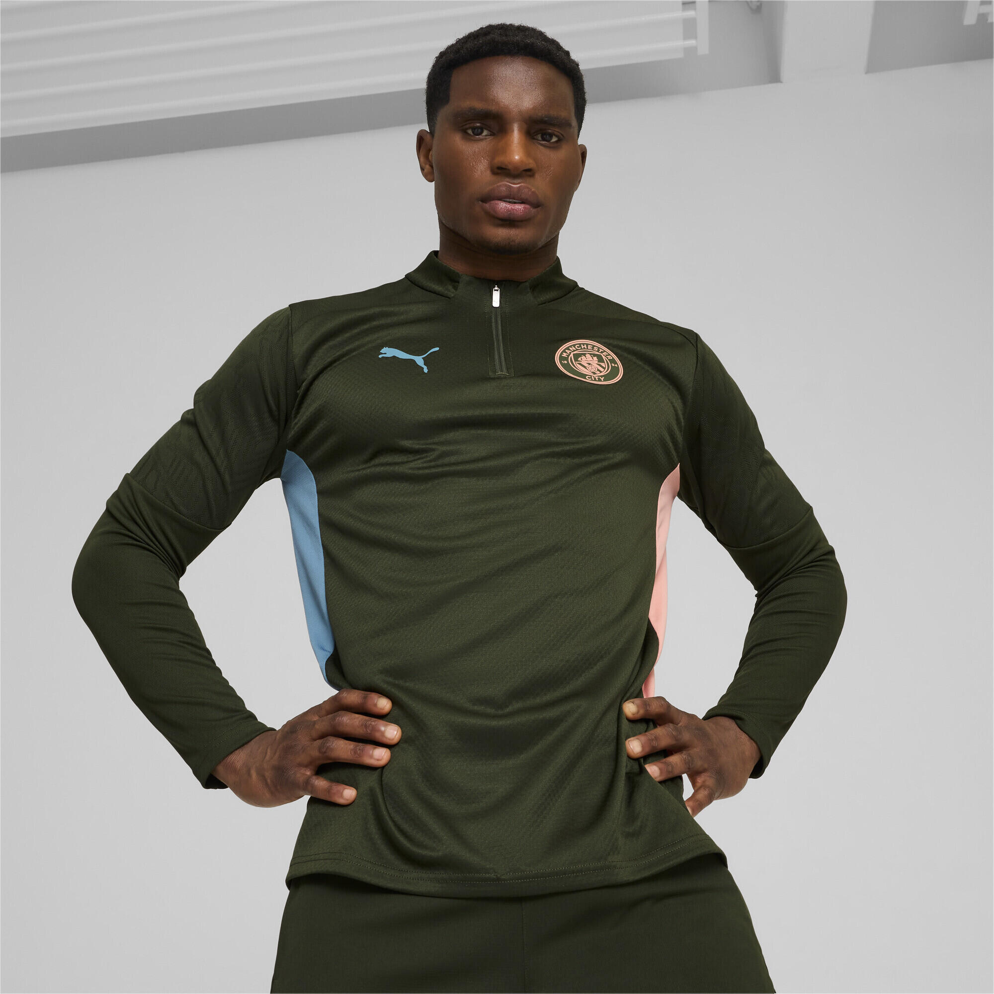 Top da allenamento Manchester City con zip corta da uomo PUMA 2/7