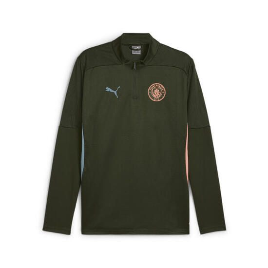 Haut d'entraînement à 1/4 zip Manchester City Homme PUMA Myrtle Bold Blue Green