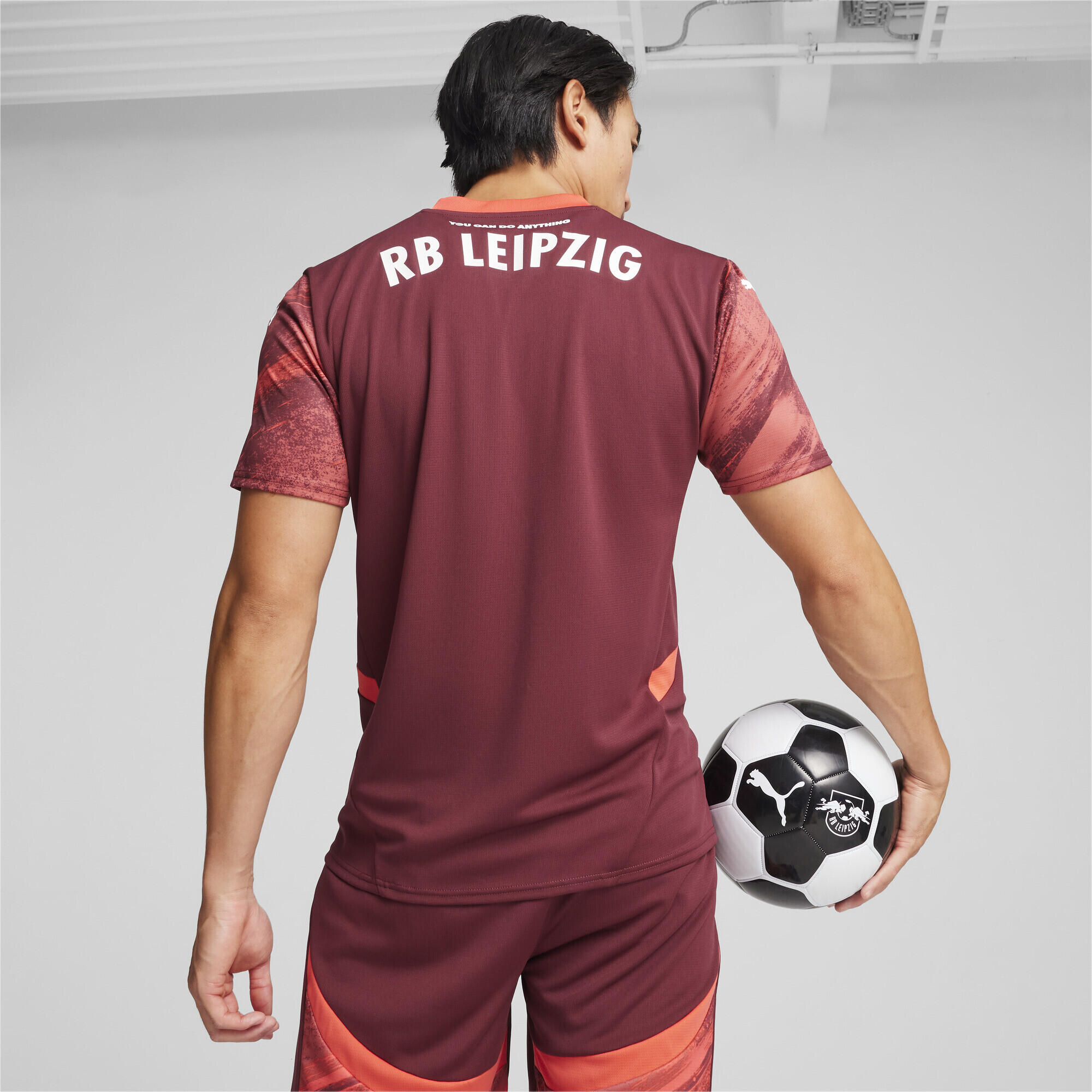 RB Leipzig 24/25 uitshirt voor heren PUMA Dark Jasper Active Red 5/7