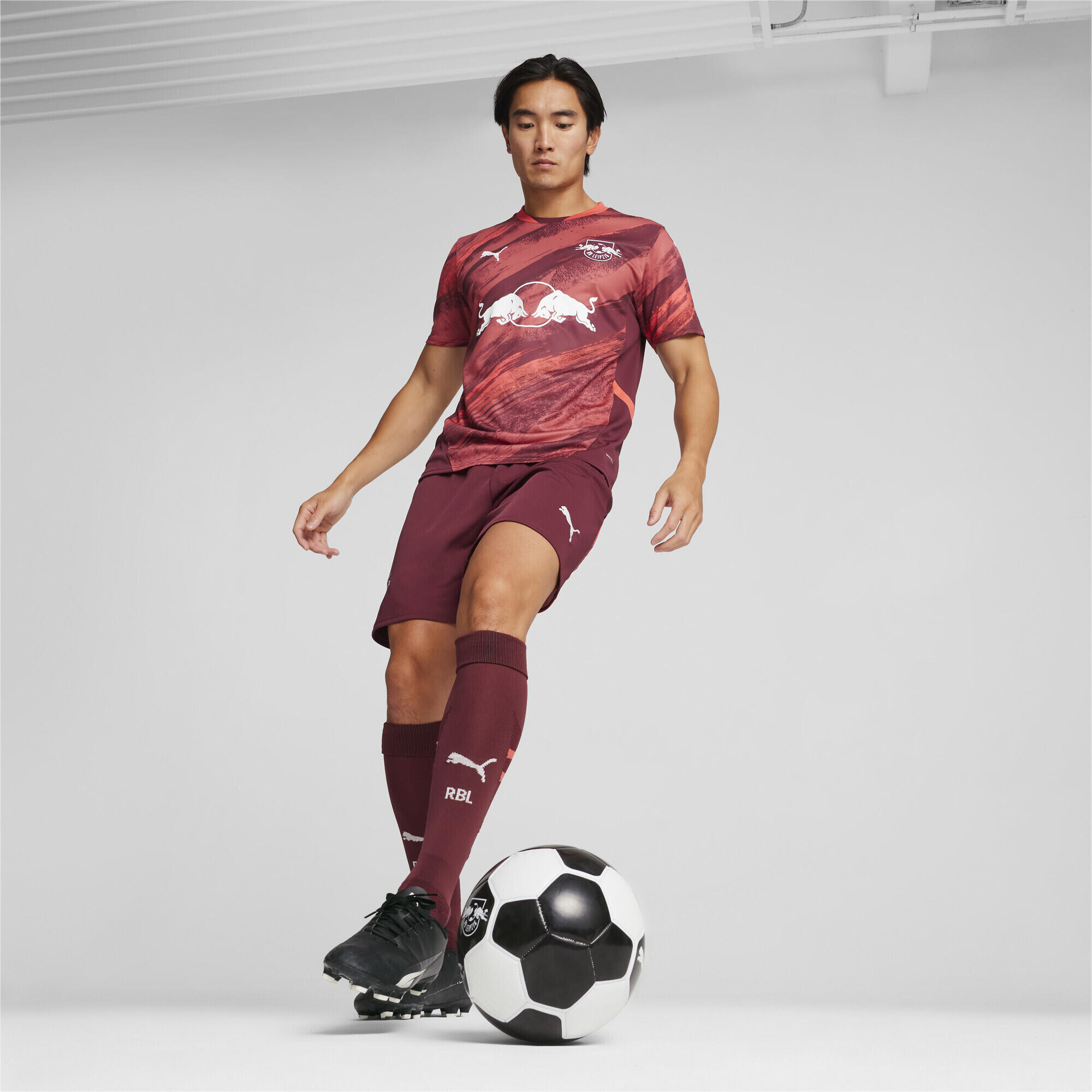 RB Leipzig 24/25 uitshirt voor heren PUMA Dark Jasper Active Red 4/7