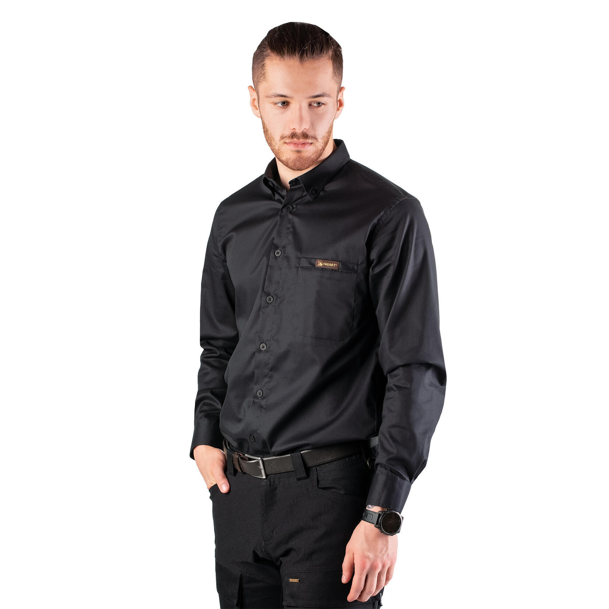 Tagart - Chemise De Chasse Pour Homme Tagart Jack Black Regular En Coton - Chemise Manches Longues - Noir - 40 M - Decathlon