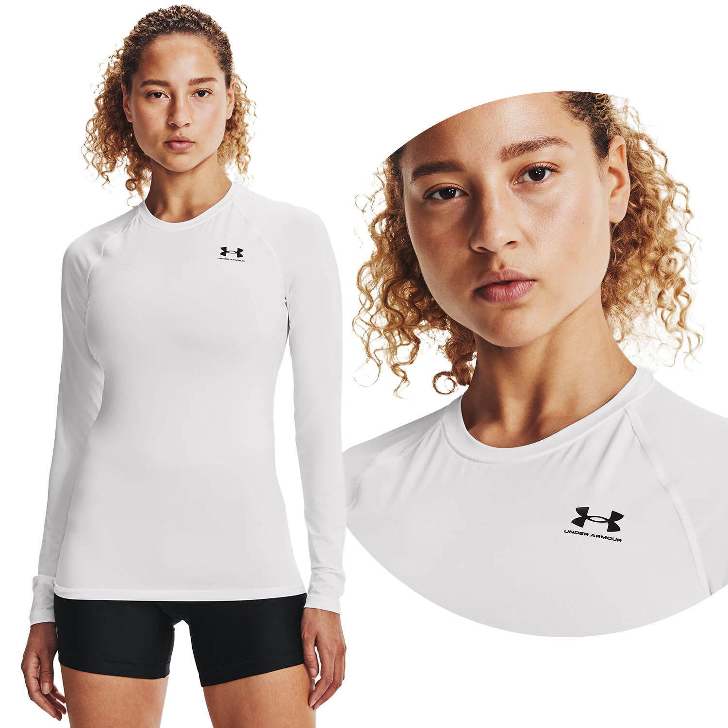 Under Armour - T-shirt À Manches Longues De Training Femme Heatgear Compression Under Armour - Sous Vêtement Haut - Blanc - 42 M/l - Decathlon