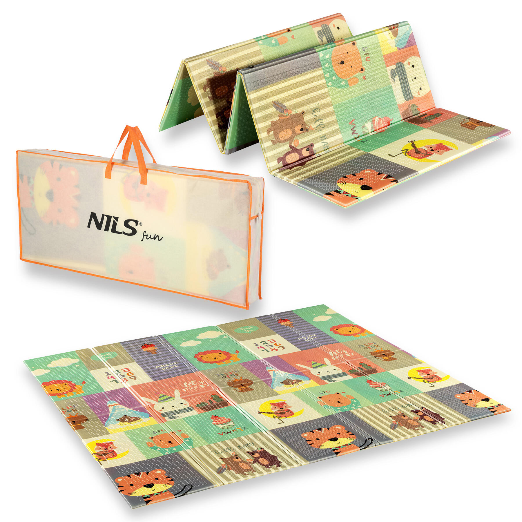NILS FUN Opvouwbare kindermat, dubbelzijdig, 195x180 cm Nils Fun MD04