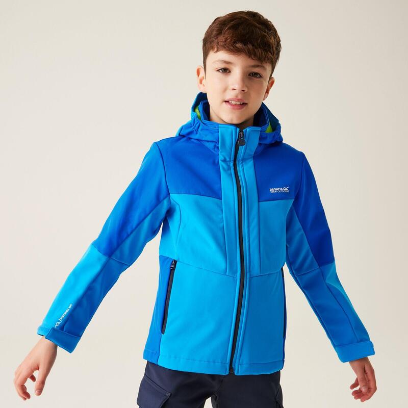 CMP Veste Enfant Softshell à Capuche Fixe – Coupe-Vent Imperméable Clima Protect WP 7000